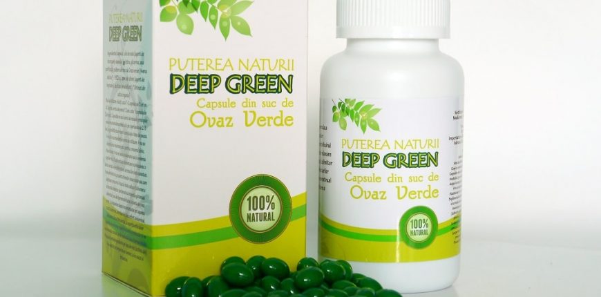 Capsule  din suc de ovaz verde, Deep Green Puterea Naturii